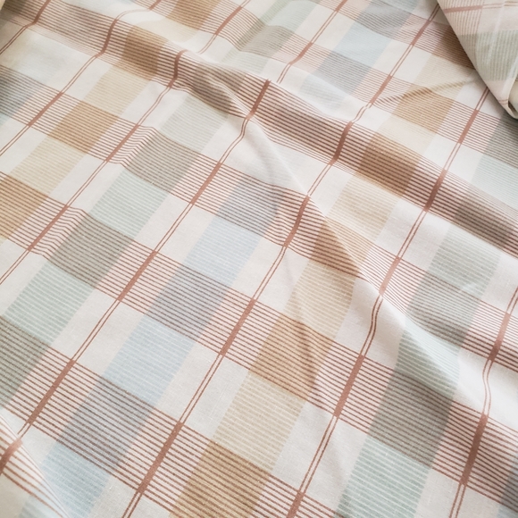 Vintage Bedding Vintage Queen Sheet Set Brown White Blue Squares 4 Pieces Jc Penneys Poshmark